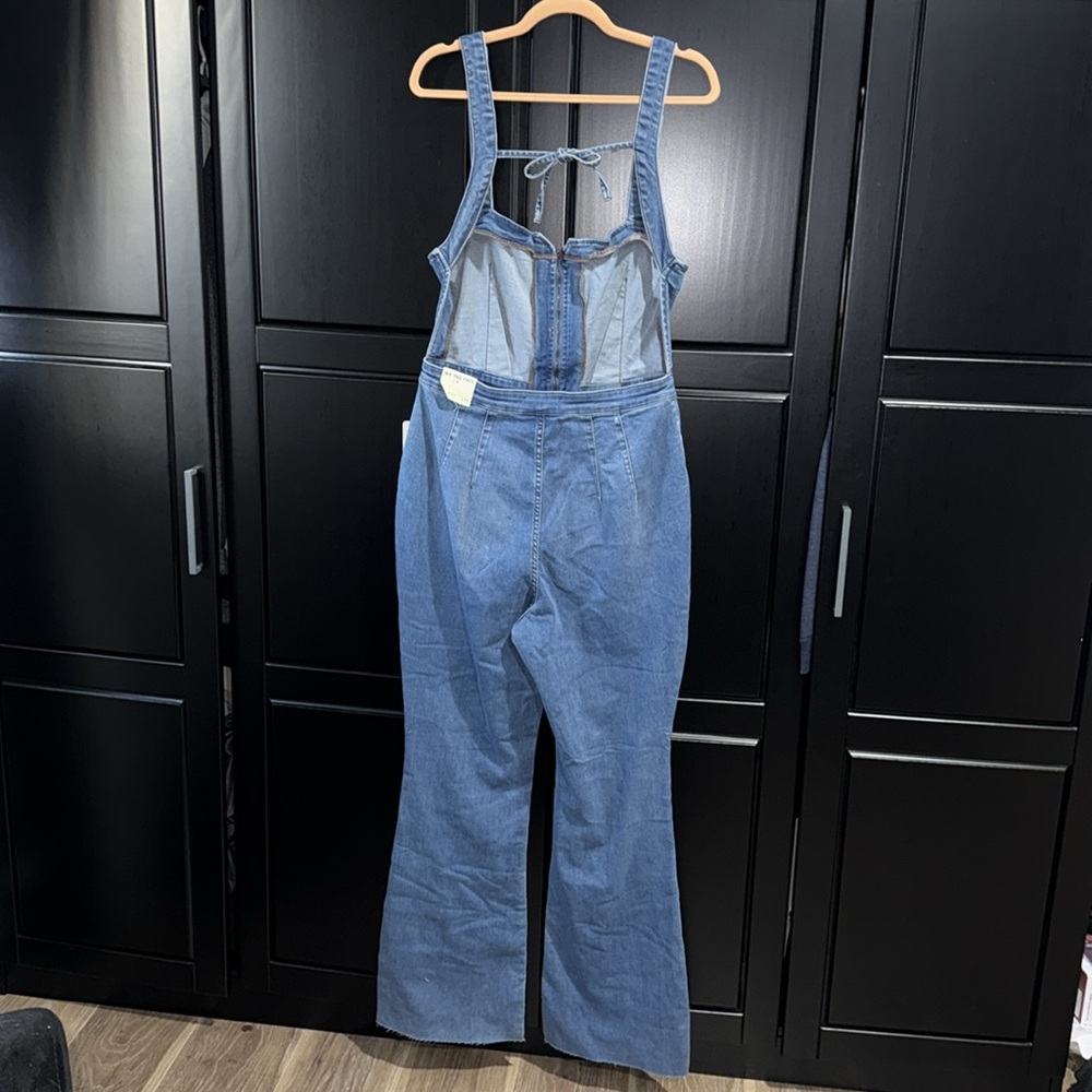 Free People Blue Denim Strapless Jumpsuit - Picture 6 of 9